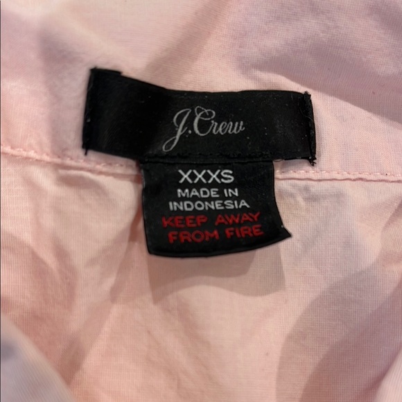 J. Crew Pink Pajama Set XXXS Cotton navy piping - Picture 2 of 9